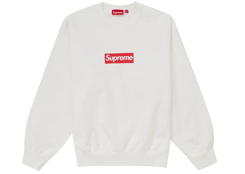 Supreme Washed Box Logo Crewneck White