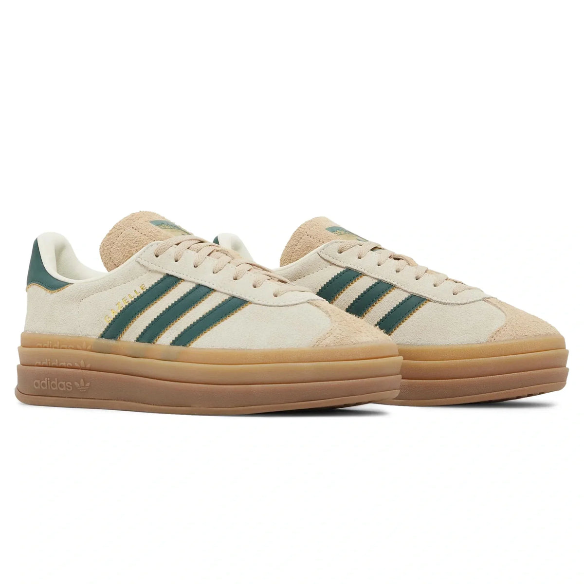Adidas Gazelle Bold Cream Collegiate Green - Women's Sneakers - Beige