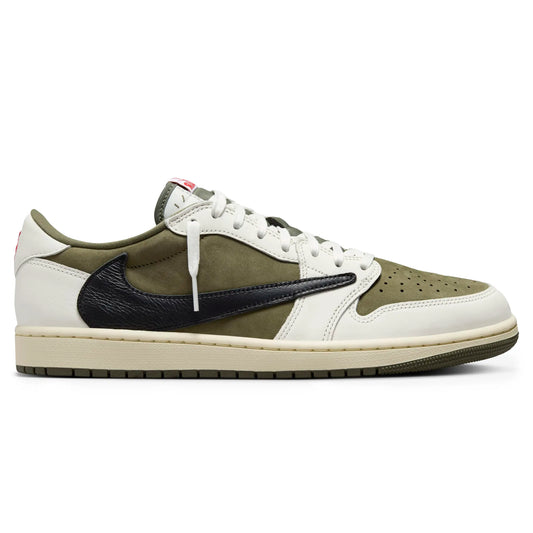 Travis Scott x Air Jordan 1 Low OG Medium Olive Sneakers - Green