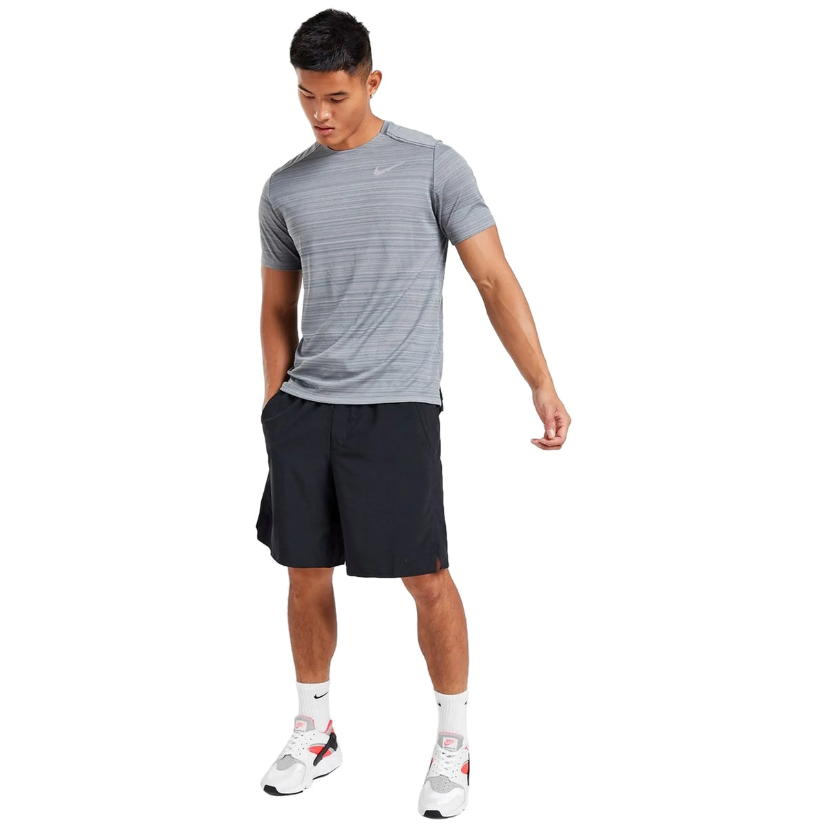 Nike Dri-FIT 1.0 Grey Miler Running T-Shirt