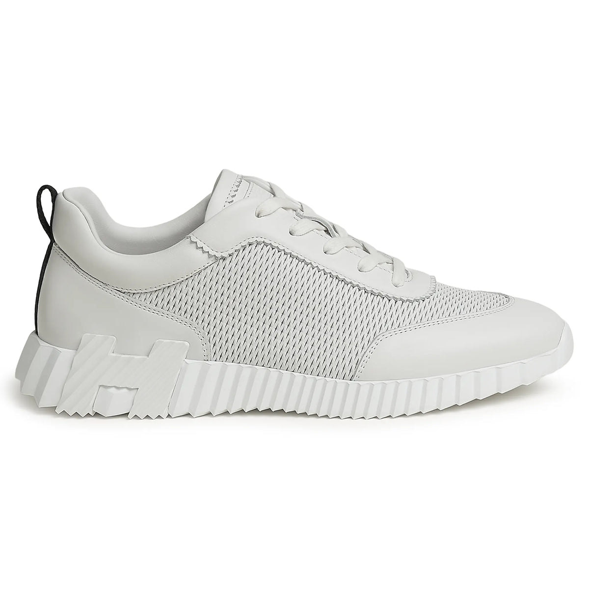 Hermes Paris Bouncing Perforated Leather Sneaker Blanc