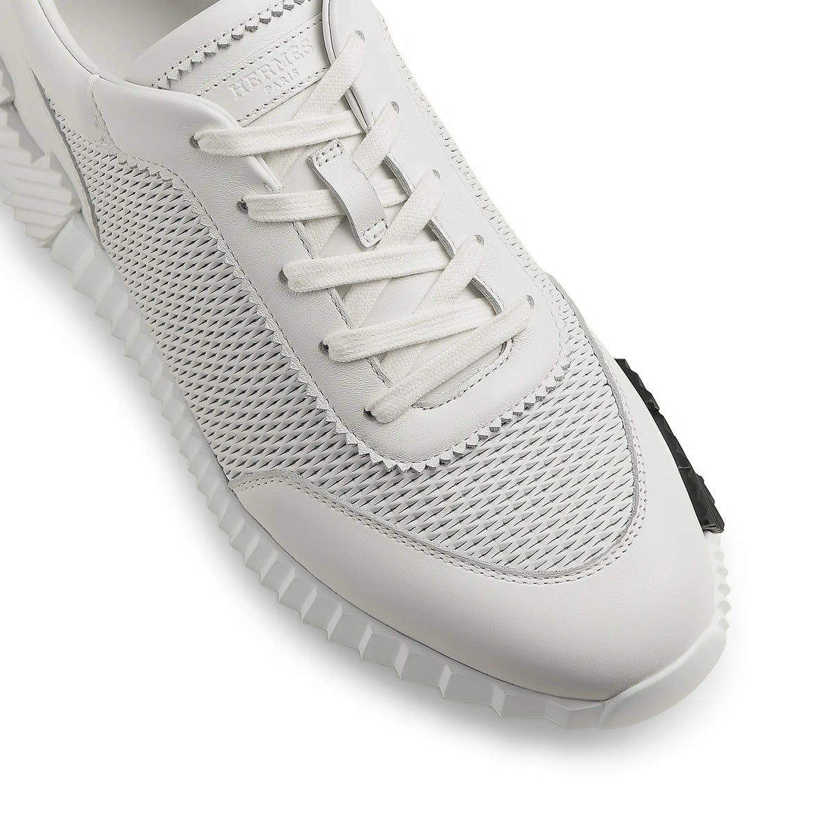 Hermes Paris Bouncing Perforated Leather Sneaker Blanc