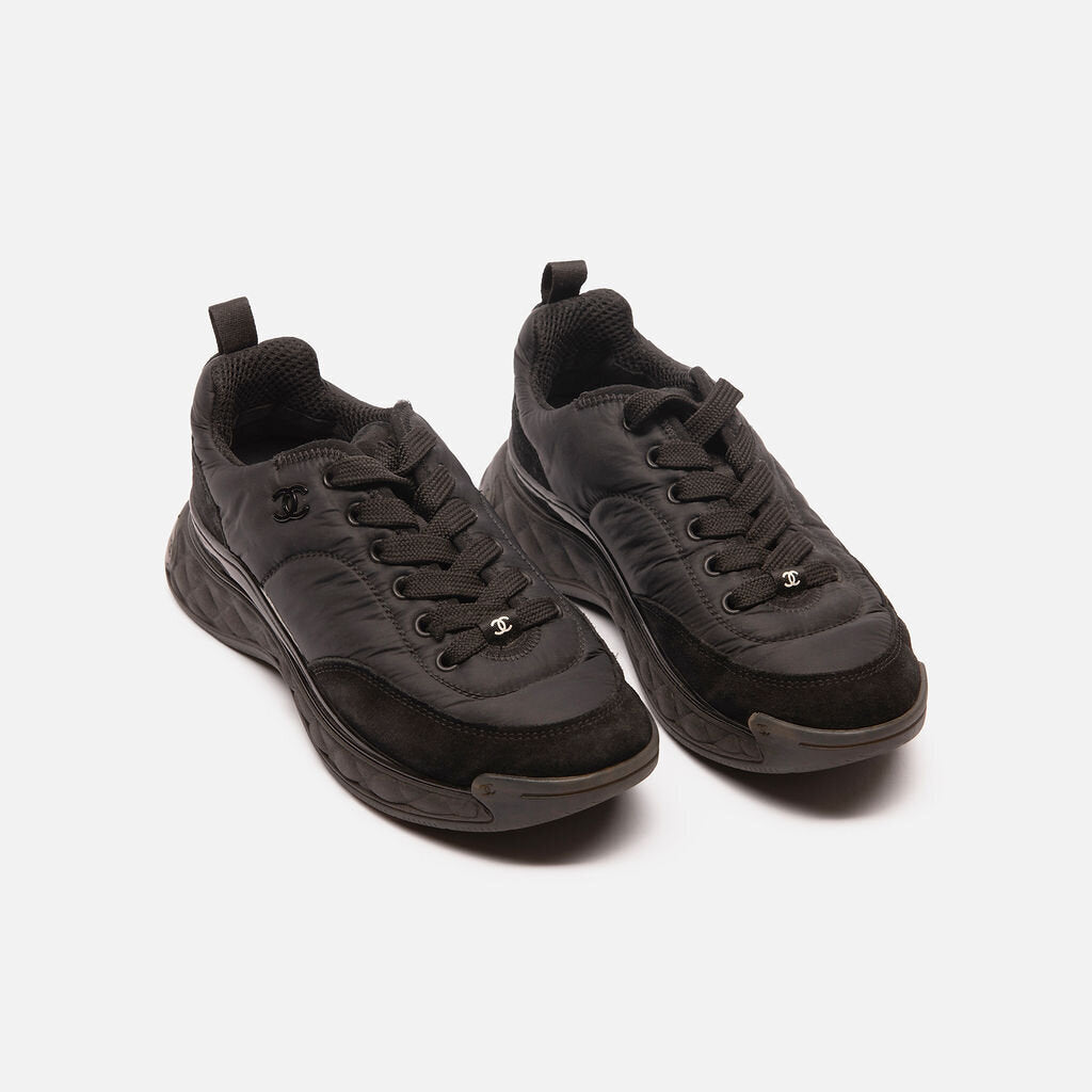 Chanel Black Neoprene Sneakers